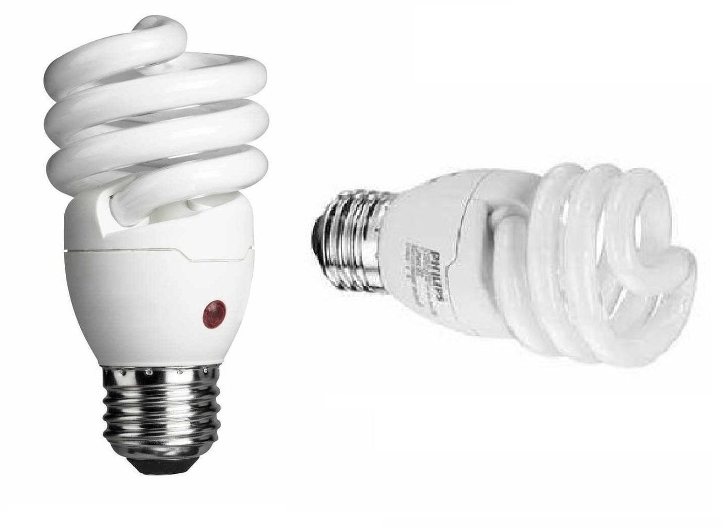 Lot 2 x Energy Saver Compact Fluorescent DusktoDawn 14Watt Twister Light Bulb, Philips Energy
