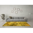 thumbnail image 3 of Ahgly Company Indoor Round Patchwork Yellow Transitional Area Rugs, 7' Round, 3 of 4