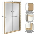 thumbnail image 2 of Kate and Laurel Illiona Transitional Rectangle Wall Mirror, 24 x 36, Gold, Modern Glam Rectangular Statement Mirror with Metallic Finish and Textured Frame, 2 of 8