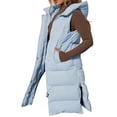 thumbnail image 4 of Fall Winter Women Stand Collar Solid Color Sleeveless Casual Hooded Vest Coat, 4 of 5