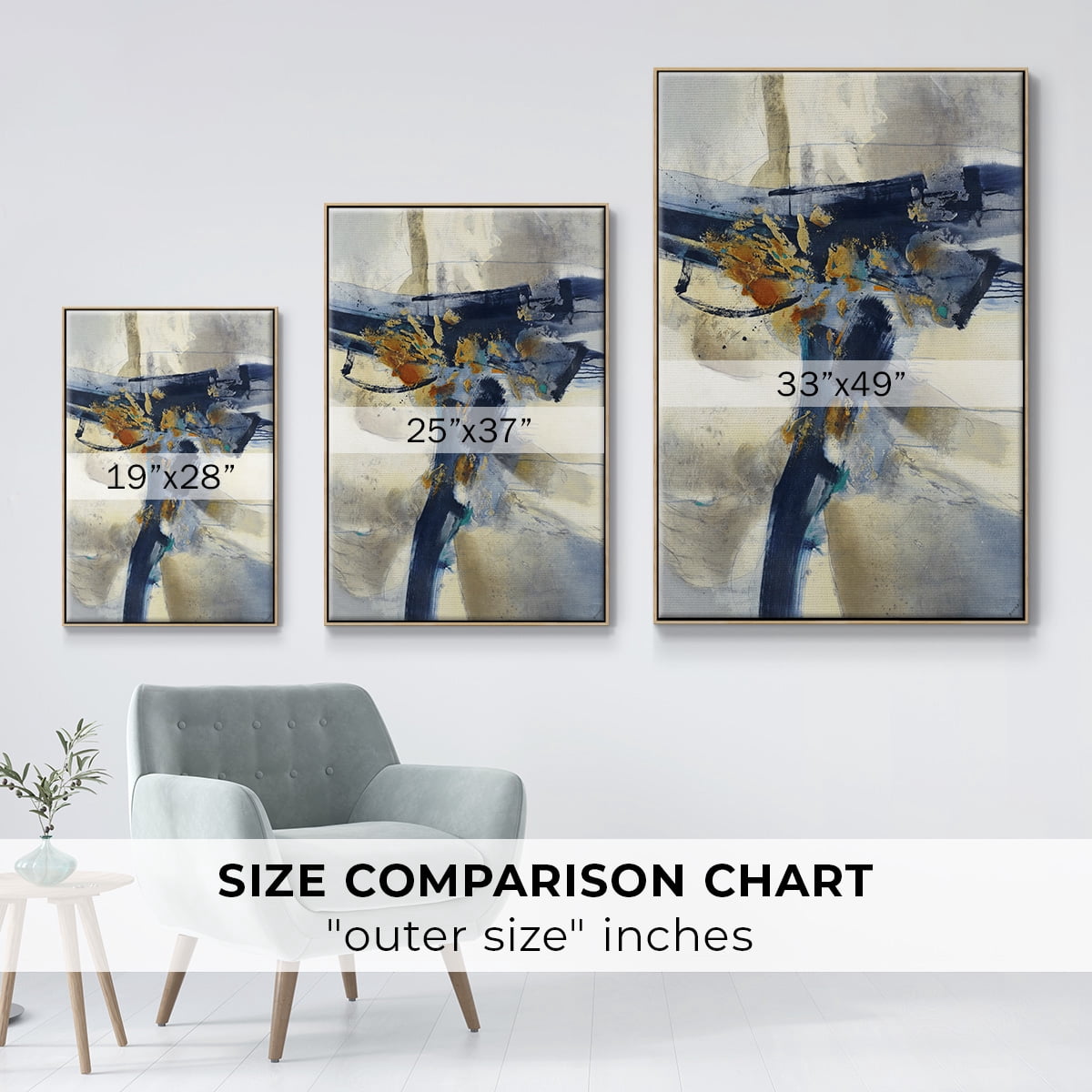 Blast Framed Premium Gallery Wrapped Canvas - Ready to Hang - 25 x 37 - Natural Wood Floating Frame