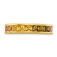 thumbnail image 4 of Prizma Sterling Silver Gold-tone 14K Flash Gold-plated Channel-Set Colorful CZ Eternity Band Ring, 4 of 6
