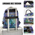 thumbnail image 4 of JIALIOU Mini Backpack Purse for Women Quilted Casual Daypack Small Travel Shoulder Bag, Irises Flower in Vase, 4 of 7