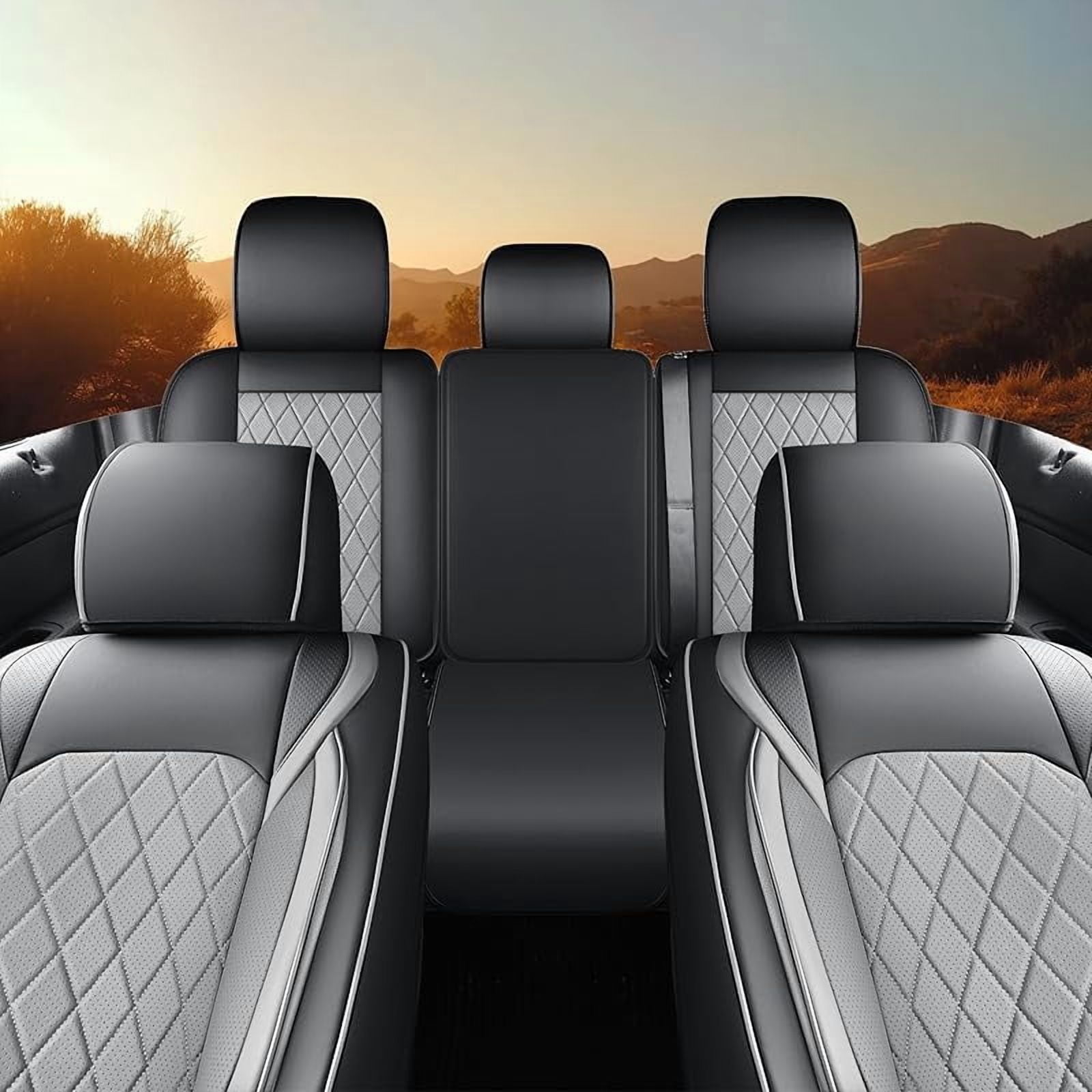 Seat Covers for 2009-2025 Ford F150 SuperCrew & 2017-2025 F250/F350/F450 Super Duty Crew Cab Pickup XL XLT Lariat King Ranch | Custom-Fit Front Seat Covers(Beige)
