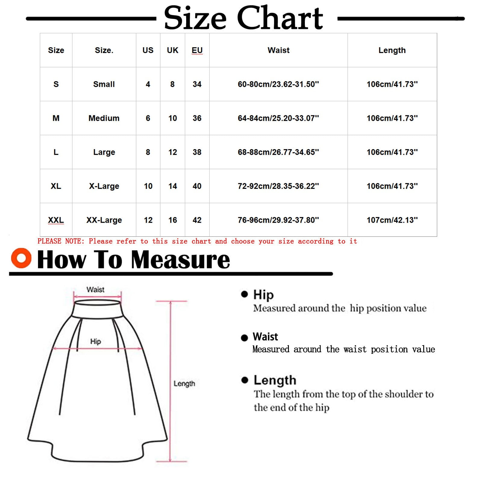 Floor to Waist Chart