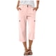thumbnail image 1 of Pantalones de Cintura Elástica para Mujeres Color Sólido Ropa Casual Bolsillos de Longitud Completa Capris Mujeres Cintura Elástica Capris, 1 of 5