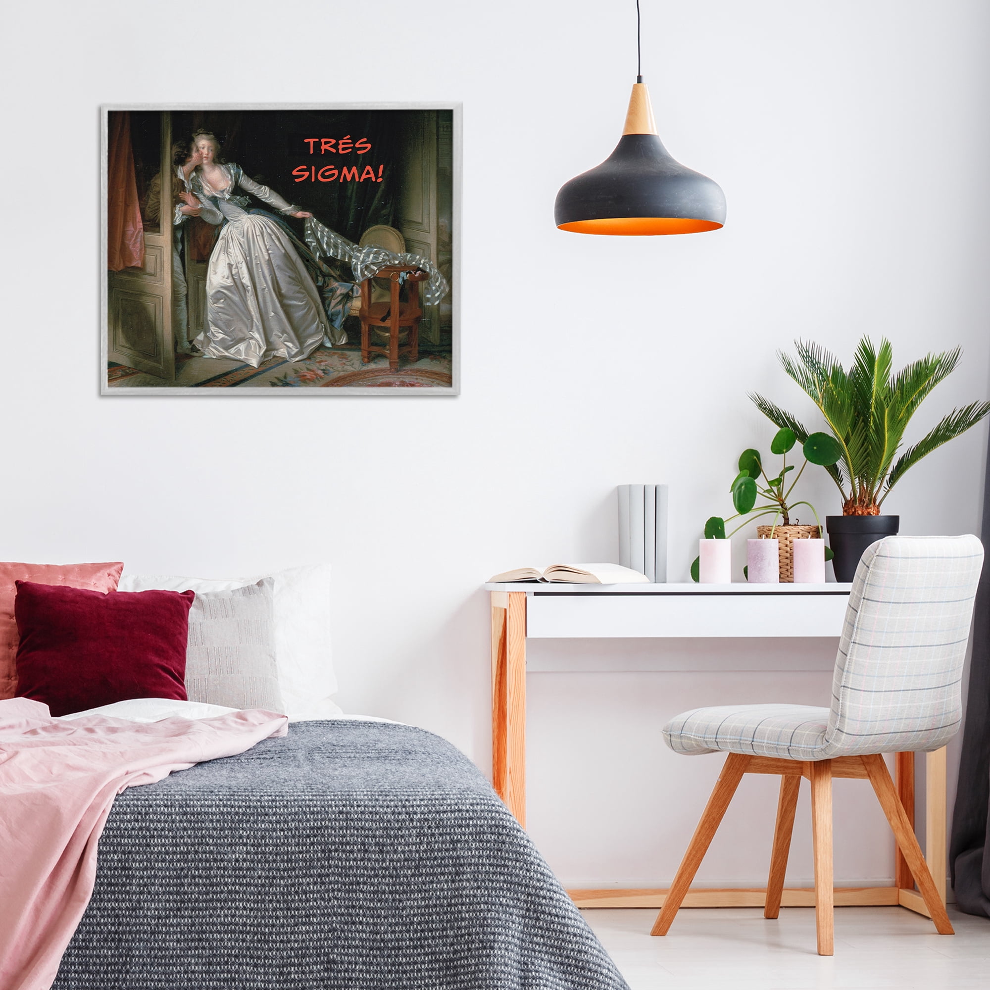 Stupell Industries Iconic Tres Sigma Gray Framed Giclee Art, design by Grotto Studios