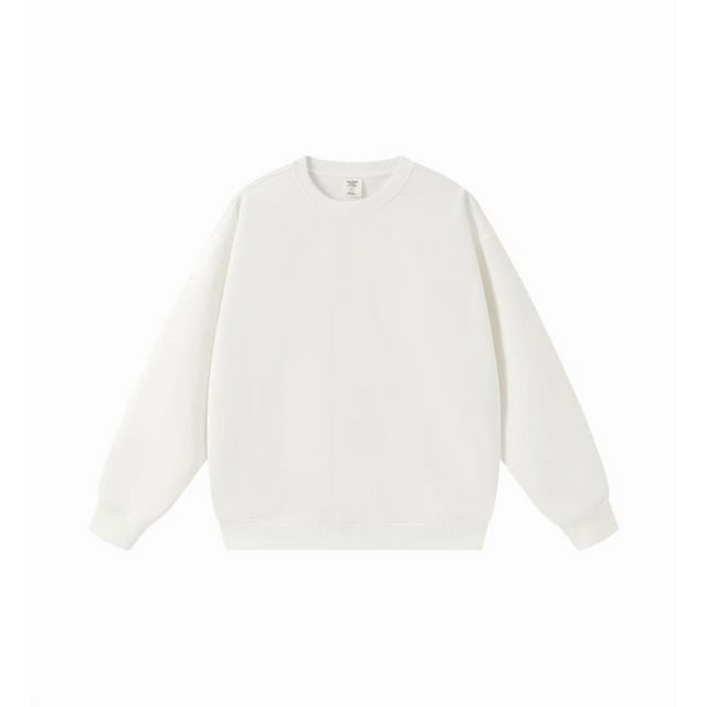American streetwear brand 450g heavyweight terry cloth solid color crew neck men's oversized pullover sweatshirt top