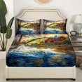 thumbnail image 3 of Erosebridal Fishing and Hunting Sheet Set Queen, Pike Fish Bedding Sets Queen Size, Rustic Animal Decor 4pcs, 3 of 7