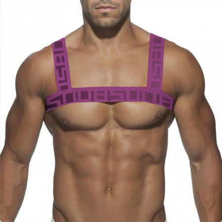 

Men s Gay Lingerie Elastic Body Chest Harness Belt Sports GYM Nightclub Bar Wear
