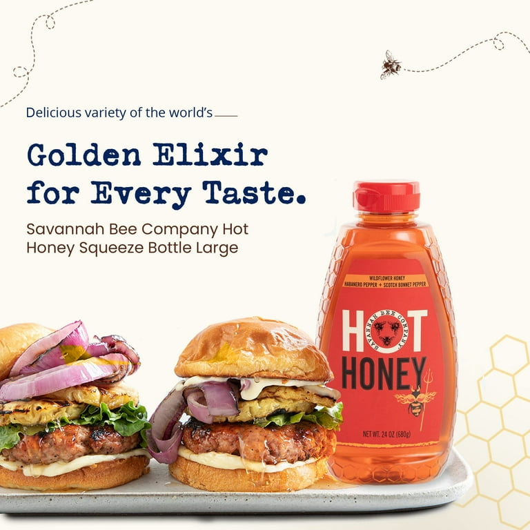 Savannah Bee Company Hot Honey, 24 Ounce Squeeze Bottle with