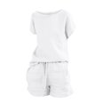 thumbnail image 2 of GZWYHT Ensembles Lounge pour Femmes Ensembles Confortables pour Femmes Vêtements Shorts pour Femmes Coton Lin Haut Rétro Mode Ensemble de Shorts à Cordon Ensembles Deux Pièces pour Femmes Ensembles Deux Pièces pour Femmes Été Blanc G, 2 of 6