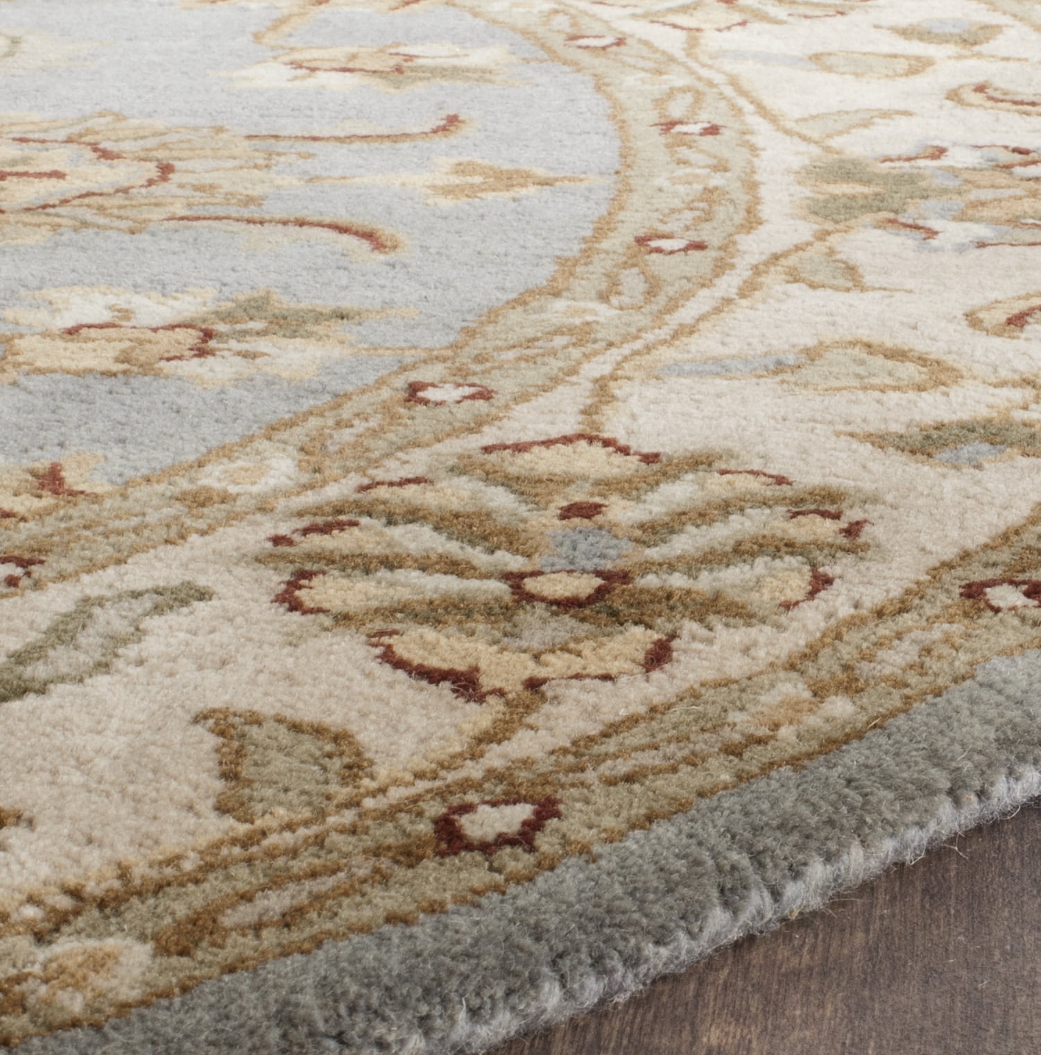 SAFAVIEH Royalty Wenona Traditional Wool Area Rug, Blue/Beige, 9' x 12'