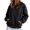 A821 Black, variant on Womens Zip Up Hoodie Leopard Print Fleece Pullover Long Sleeve Loose Fit Pockets Sweatshirt Casual Fall Winter Hooded Jacket Size L Pink