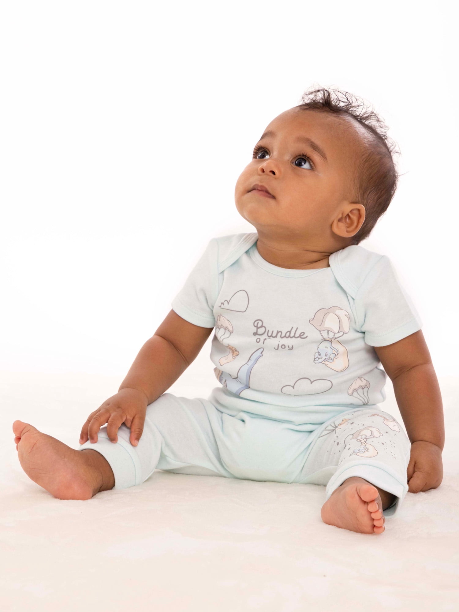Disney Baby Wishes + Dreams Dumbo Infant Baby Short Sleeve Bodysuits, 3-Pack, Sizes Newborn-12 Months