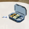 thumbnail image 4 of Hovmgk Sturdy Waterproof Travel Size Tablet Box, 6-Compartment Mini Pharmaceutical & Jewelry Storage Container, Small Portable Box for Travel & Organization, Green/Blue/Gray, 4 of 6