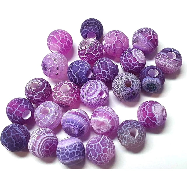 Juego de cuentas de ágata mate de 8 mm Piedra natural Ágata esmerilada Piedra semipreciosa Piedra preciosa con agujero para enhebrar Joyas de cuentas Púrpura brillar Electrónica