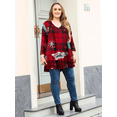 thumbnail image 4 of LARACE Christmas Women's 3/4 Sleeve Button V Neck High Low Loose Fit Casual Long Tunic Tops Tee Shirts Flower46 1X, 4 of 8