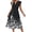 Black White Floral, variant on Summer Dresses for Women Ruffle Sleeve V Neck Midi Dresses Fashion Casual Flowy Vacation Sundress