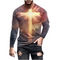 thumbnail image 2 of Blusas y camisas de manga larga con cuello redondo para hombre, blusas casuales de manga larga con cuello redondo, blusas estampadas, blusas de poliéster para hombre, 2 of 5
