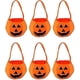 thumbnail image 1 of Bolsa de dulces de calabaza de Halloween, bolsas de truco o golosinas, bolso de regalo para fiesta de Halloween, bolsa de almacenamiento para cesta de refrigerios para niños, color negro, naranja, 1 of 5
