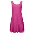thumbnail image 3 of WILLBEST Vestido Largo Informal De Verano Para Mujer, Minivestido Informal Con Escote Cuadrado, Corte A, Holgado, Escalonado, Sin Mangas, Para Vacaciones En La Playa, 3 of 3