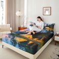 thumbnail image 3 of Erosebridal Watercolor Jungle River House Queen Sheet Sets 4 Pieces for Kids Teens,Camping Tent Bed Set for Boys Girls,Super Cozy Room Decor, 3 of 5