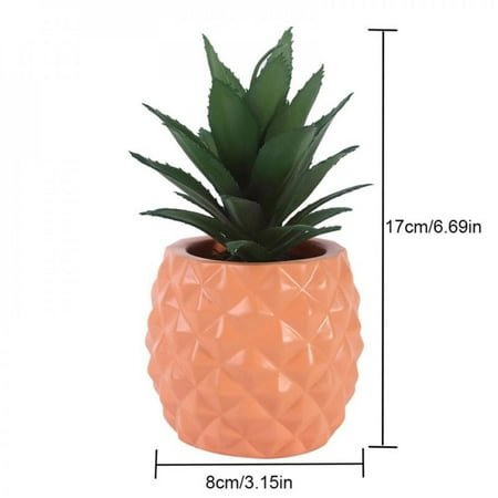 

Abcelit Fake Resin Pineapple Green Plant Desk Decorative Ornament Home Decoration Lovely Green Gift
