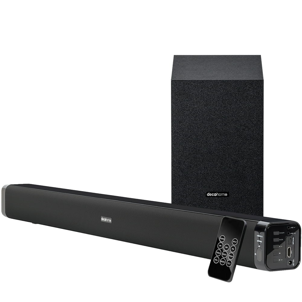 Deco Home 60W Soundbar with Subwoofer Premium 2.1 Channel Audio