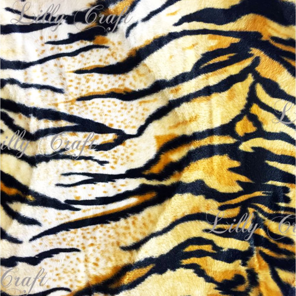 Velboa Siberian Tiger Print Low Pile Faux Fur Fabric 58”/60” Sold by