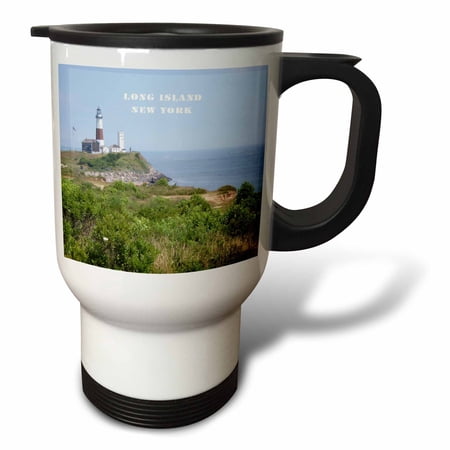 3drose Montauk Point Lighthouse on Long Island New York 14oz Stainless Steel Travel Mug