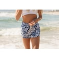 thumbnail image 4 of Cali1850 Women's Casual Linen Shorts - Drawstring Smocked Waist Oceanside Lounge Beach Printed Pants with Pockets, 4 of 7