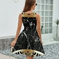 thumbnail image 6 of Black Gold Marble Pattern Sundress Sleeveless Dress Summer Women Clothes Dress for Women Dresses, 6 of 7