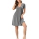 thumbnail image 2 of INSPIRAR CHIC Vestido de Noche para Mujeres Pijamas de Dormir Camisón de Cuello en V Profundo Bata de Noche M Gris, 2 of 5