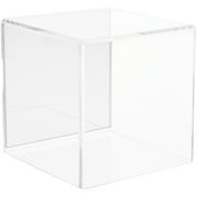 Plymor Clear Acrylic Display Case with No Base (Mirror Back), 4" x 4" x 4"