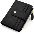 thumbnail image 1 of ZHAOCHENG Monedero para mujer, tarjetero, monedero pequeño plegable con bloqueo RFID, bonita cartera pequeña de cuero con bolsillo para mujeres y niñas, minimonedero corto para damas, color negro, 1 of 5