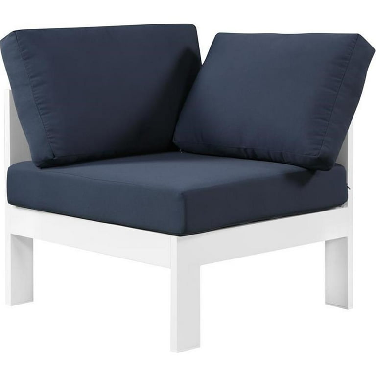 Meridian Furniture Nizuc Outdoor Patio White Aluminum Modular Corner Chair Meridian Furniture Nizuc Outdoor Patio White Aluminum Modular Corner Chair