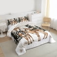thumbnail image 4 of Manfei Wild Deer Bedding Comforter Set,Cute Xmas Reindeer Twin Comforter Sets,Brown White Green Bedding Set For Boys Kids,Ultra Soft Home Decor Reversible,2 Pieces, 4 of 9