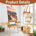 thumbnail image 5 of Yacona Art Easel for Painting, Wooden Easel for Adults, H-Frame with Storage Drawer, Natural Style, 5 of 8