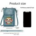 thumbnail image 2 of OIDERY Personalized Crossbody Wallets Zipper Womens Wallet Cartoon Monkey Smile Message Braces Ideal Holiday Gift Long Purse for Gift, 2 of 12