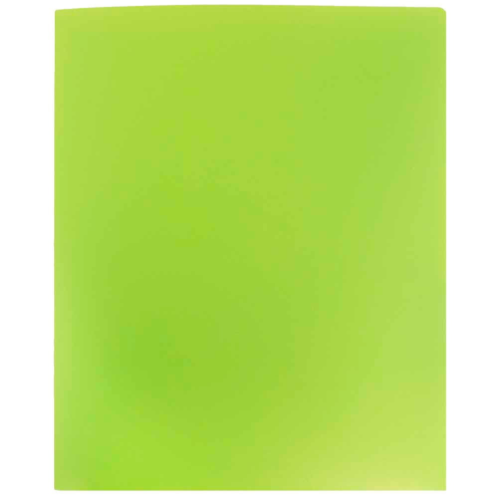 JAM Paper Heavy Duty Plastic 2 Pocket Extra Tough School Folders, Lime Green, Bulk 48/Pack