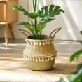 thumbnail image 5 of Planter Basket, 5 Sizes Handwoven Seagrass Pot Cover with Tassels, Boho Decorative Wicker Holder for Indoor Plants, Monstera, Leaf Fig, Storage Organizer, 5 of 6