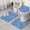 Blue Paisley Pattern, variant on Colorful Pioneer Flower Patchwork Bathroom Rugs Sets 3 Piece,Toilet Cover Set,Absorbent Non Slip Bathroom Mats Sets with U-Shaped Contour Rug Toilet Rug Set