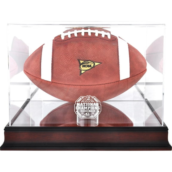 Alabama Crimson Tide College Football Playoff 2020 National Champions Logo Mahogany Football Display Case