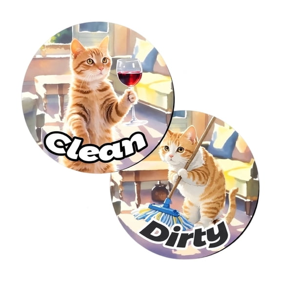 StlyGar Dishwasher Magnet Clean Dirty Sign 1pack Cute Animal Double Sided Magnetic Indicator for Dishwasher Status