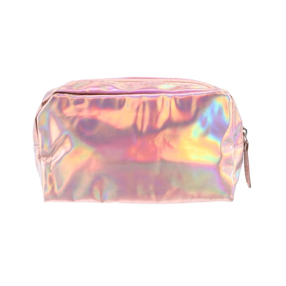Unique Bargains 1Pc Women Durable Waterproof Cosmetic Bag for Toiletry Gold Tone