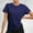 Dark Blue, variant on Workout Tops For Women Breathable Loose Fit Yoga Shirts Short Sleeve Running Gym Athletic Tee Top Womens V Neck Womens Short Sleeve Shirts Was Out Long Sleeve Stripe Tee Teen T Shirt Womens Workout