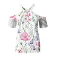 thumbnail image 4 of Aloohaidyvio Tops Clearance,Women Fashion Summer Printed Regular Starpless Mesh Short Sleeves V Neck Top, 4 of 5