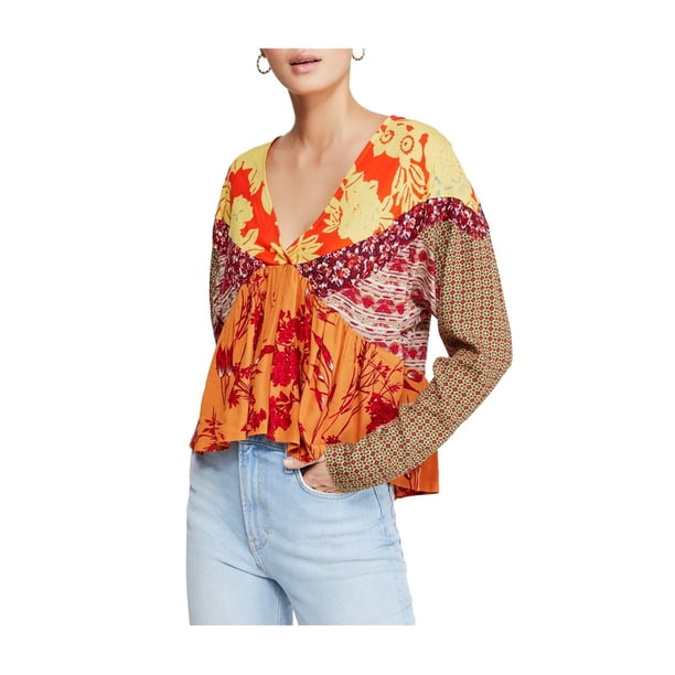 Free People Womens Aloha State of Mind Pullover Blusa, Multicolor, XS Free People Pull-over