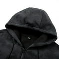thumbnail image 3 of QTBIUQ Men Solid Color Long Sleeved Hooded Zipper Cardigan Sweater Jacket Black, 3 of 7
